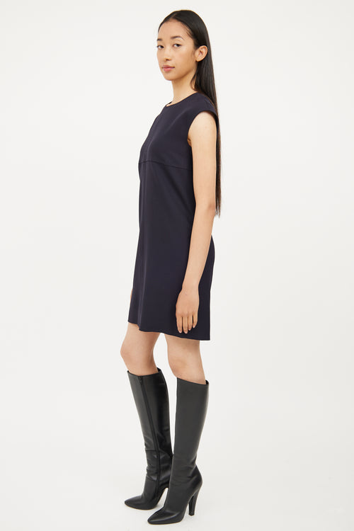 Courreges Navy Panel Shift Dress