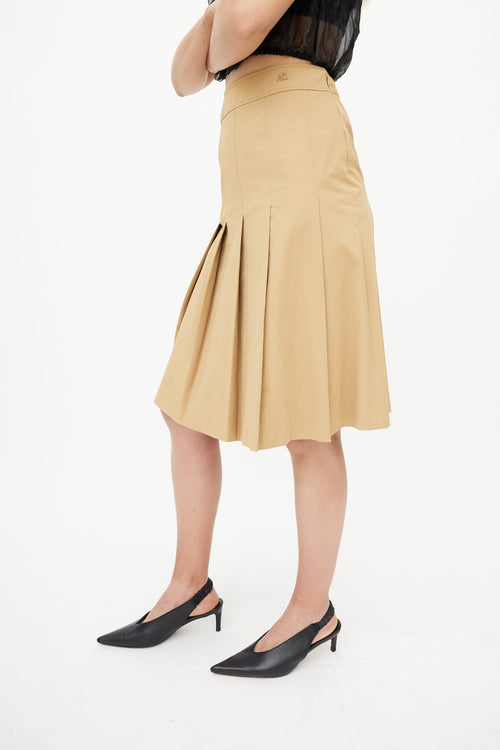 Courrèges Brown Nylon Pleated Skirt