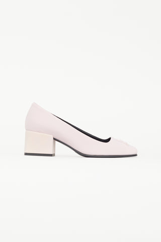 Courrèges Pink Satin Logo Heel