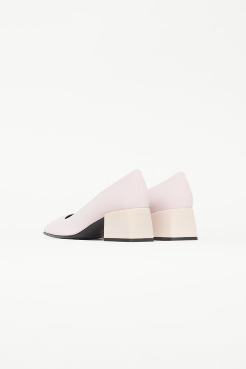 Courrèges Pink Satin Logo Heel