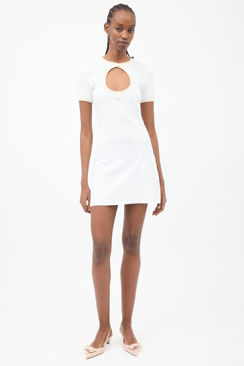 Courrèges White Cutout Logo T-Shirt Dress