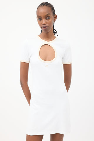 Courrèges White Cutout Logo T-Shirt Dress