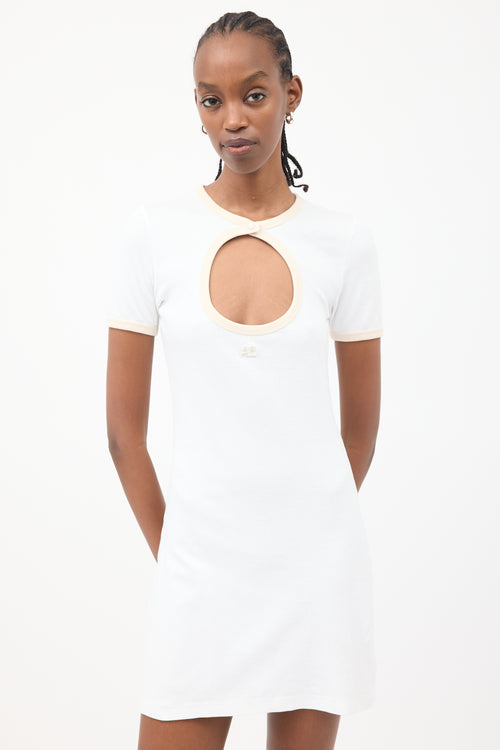 Courrèges White Cutout Logo T-Shirt Dress