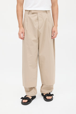 Craig Green Beige Layered Wide Leg Trouser