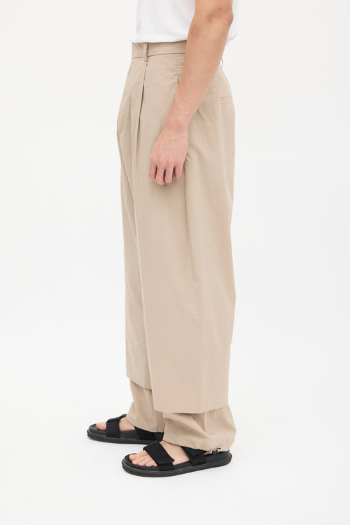 Craig Green Beige Layered Wide Leg Trouser