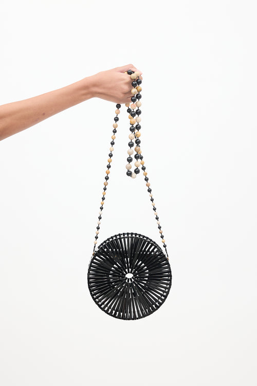 Cult Gaia Black 
Multicolour Luna Circular Beaded Bag