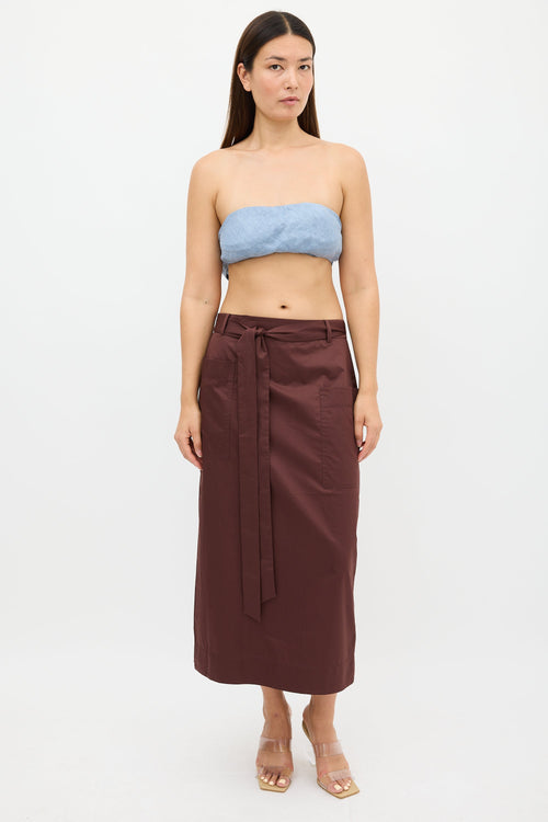 Cult Gaia Blue Tie Bandeau Top