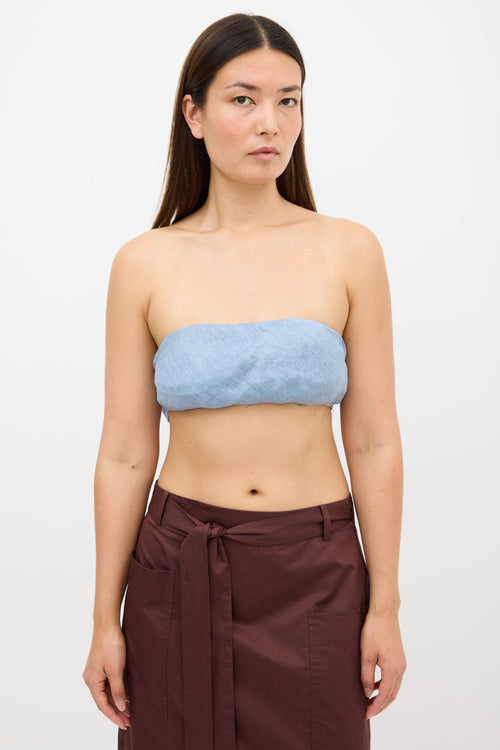 Cult Gaia Blue Tie Bandeau Top