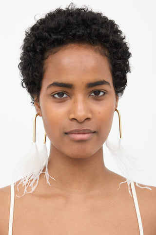 Cult Gaia Feather Meta Dangle Earrings