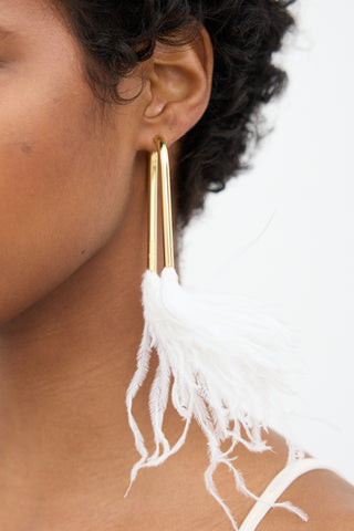 Cult Gaia Feather Meta Dangle Earrings