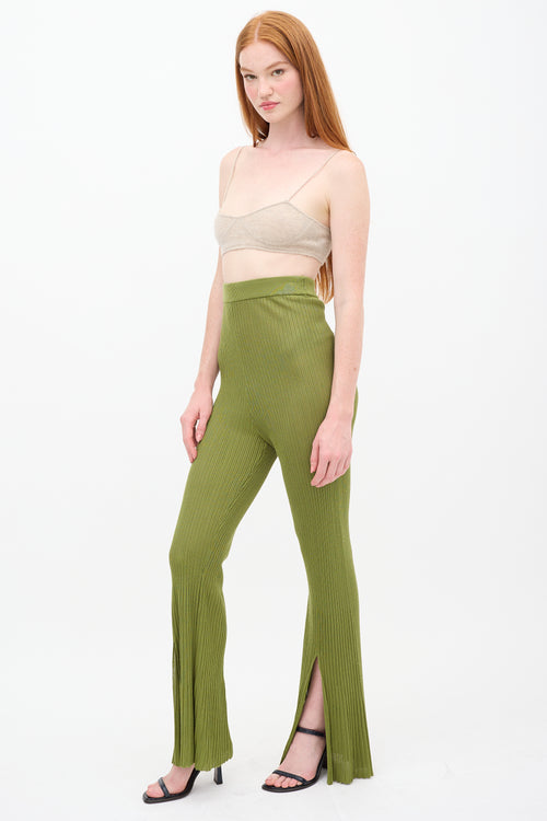 Cult Gaia Green Knit Dalia Pant