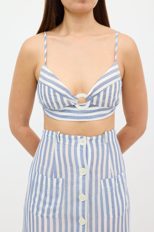 Cult Gaia White 
Blue Stripe Skirt Set