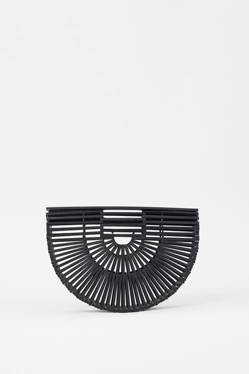 Cult Gaia Black Wooden Ark Bag