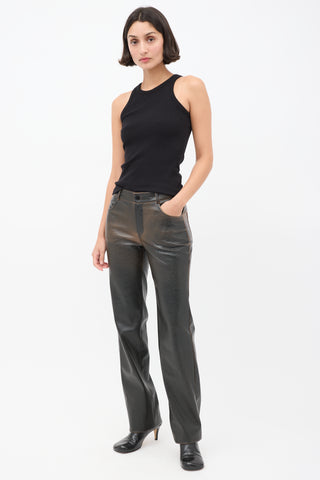 Cultnaked Black 
Brown Vegan Leather Burnt Boy Trousers