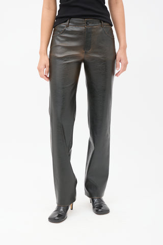 Cultnaked Black 
Brown Vegan Leather Burnt Boy Trousers