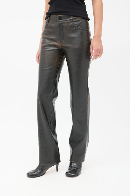 Cultnaked Black 
Brown Vegan Leather Burnt Boy Trousers