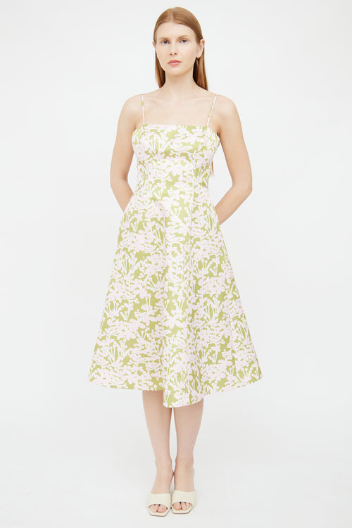 Cynthia Rowley Green 
Pink Floral Dress