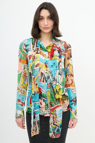 Dolce 
Gabbana Spring 2004 Silk Pop Art Shirt