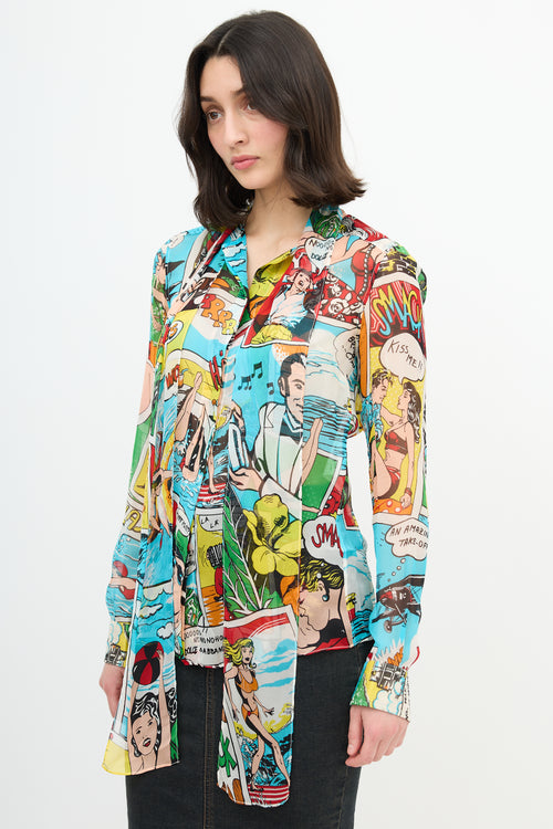 Dolce 
Gabbana Spring 2004 Silk Pop Art Shirt