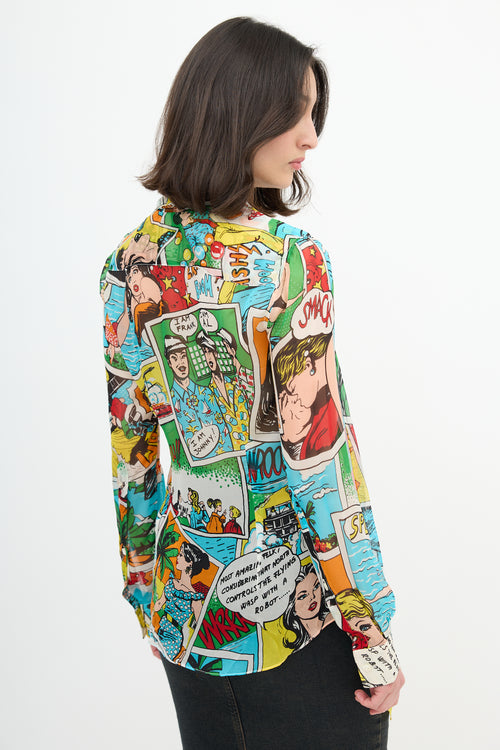 Dolce 
Gabbana Spring 2004 Silk Pop Art Shirt