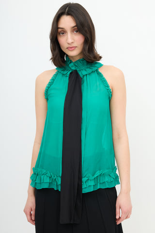 Dolce 
Gabbana D&G Silk Ruffle Blouse