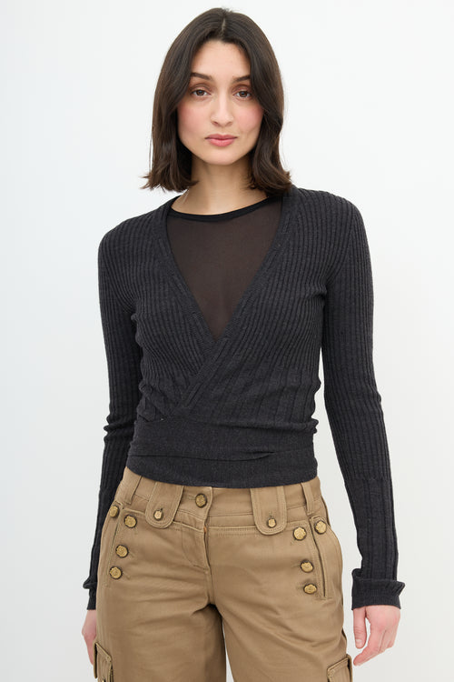 Dolce 
Gabbana Ribbed Knit Wrap Cardigan