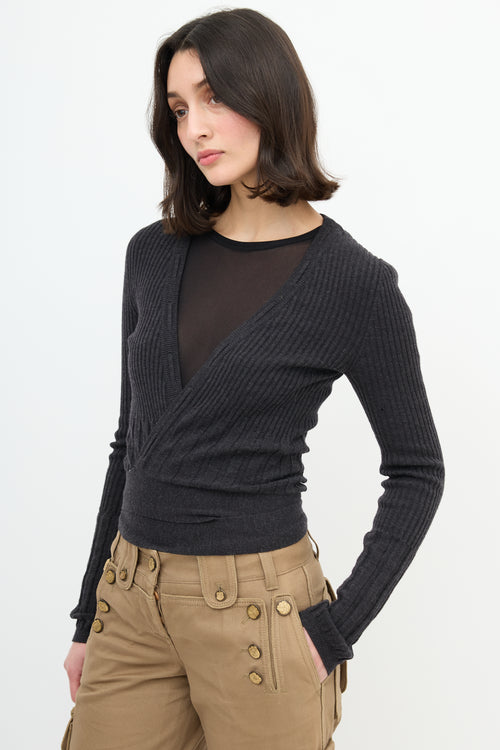 Dolce 
Gabbana Ribbed Knit Wrap Cardigan