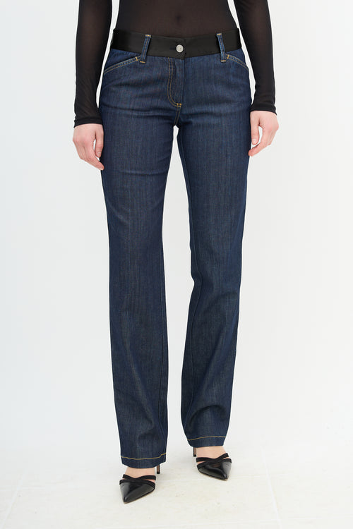 Dolce 
Gabbana Satin Trim Slim Leg Jeans