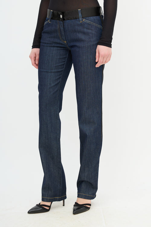 Dolce 
Gabbana Satin Trim Slim Leg Jeans