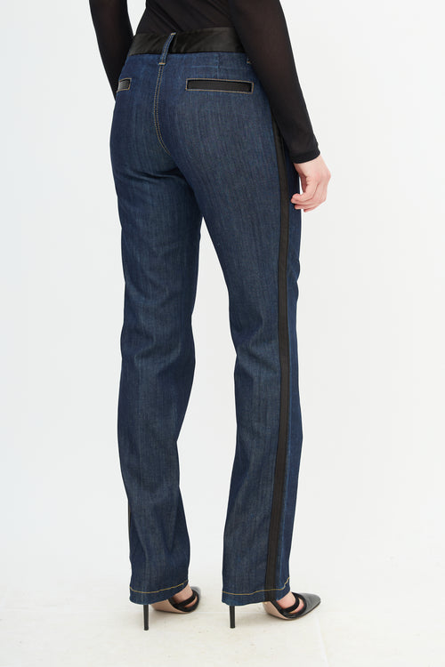 Dolce 
Gabbana Satin Trim Slim Leg Jeans