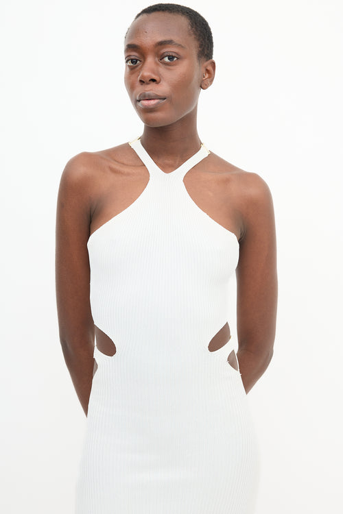 White Lustrate Fork Dress