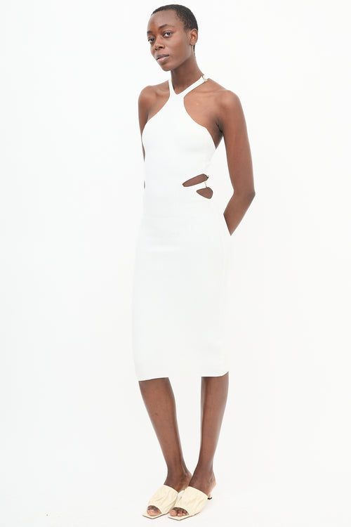 White Lustrate Fork Dress