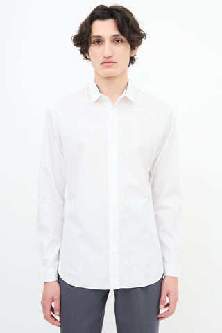 Dior White 
Black trim Collar Shirt