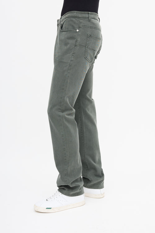 Dior Sage Green Straight Leg Jeans