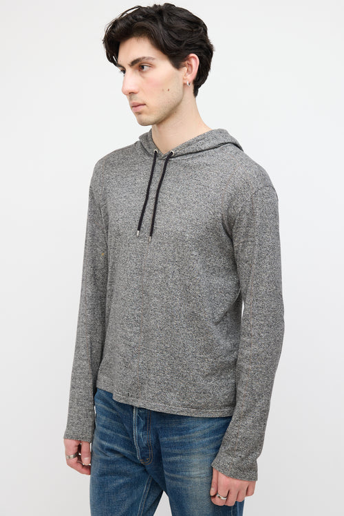 Dior Heathered Grey Drawstring Hoodie