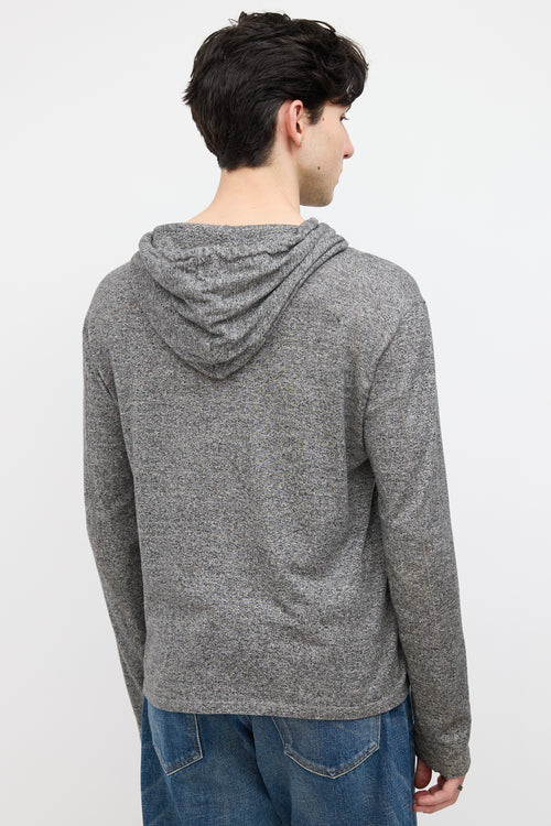 Dior Heathered Grey Drawstring Hoodie