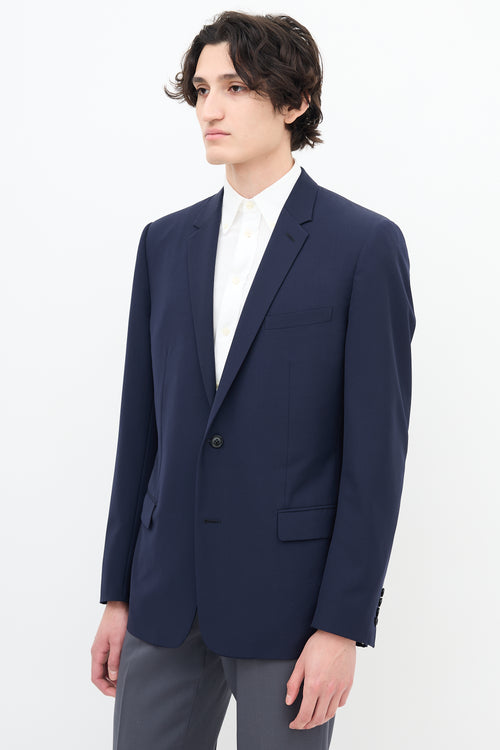 Dior Navy Wool Notched Lapel Blazer