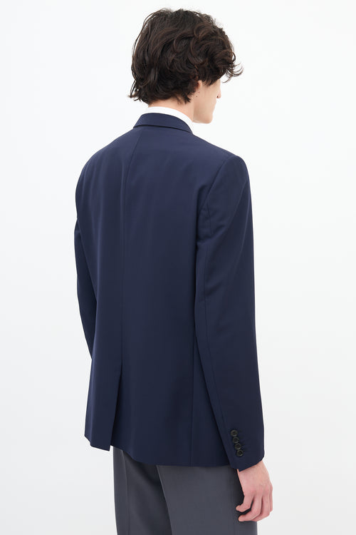 Dior Navy Wool Notched Lapel Blazer