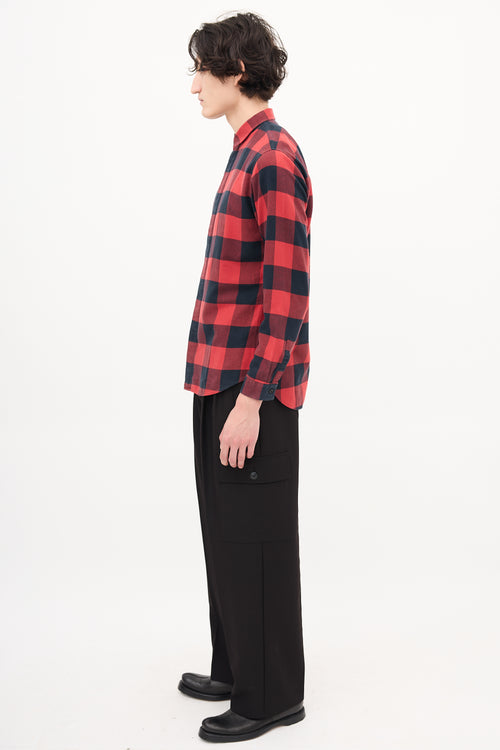 Dior Red 
Black Checkered Shirt