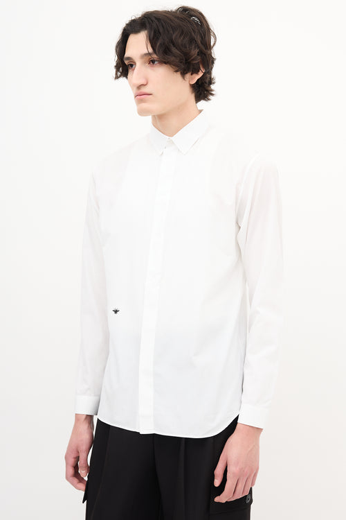 Dior White Embroidered Logo Shirt