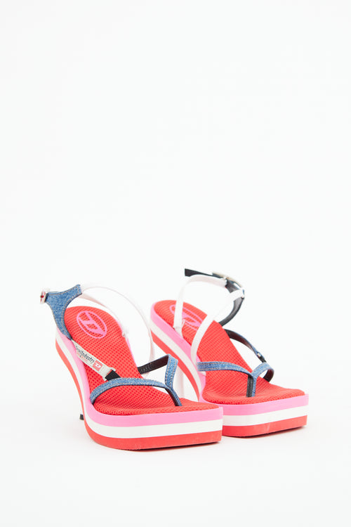 Diesel Denim Multi Colour Flip Flop Pump