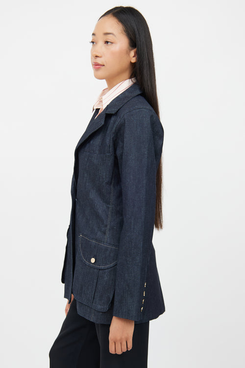 DL1961 Dark Wash Denim Long Sleeve Blazer