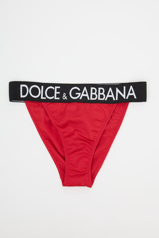 Dolce 
Gabbana Logo Waistband Swimsuit Bottom