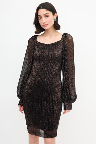 Dorothee Schumacher Brown Sequin Sparkling Moment Dress