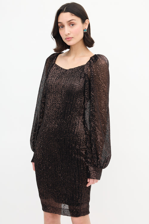 Dorothee Schumacher Brown Sequin Sparkling Moment Dress