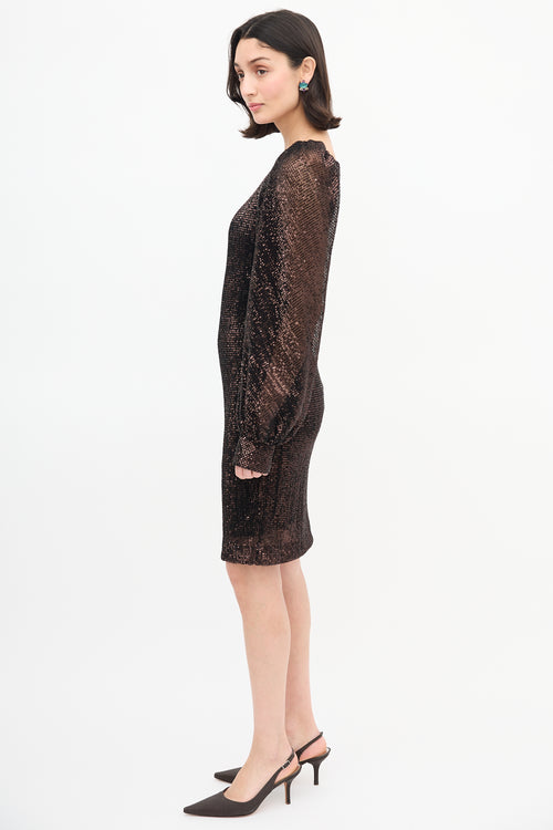 Dorothee Schumacher Brown Sequin Sparkling Moment Dress