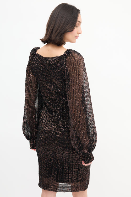 Dorothee Schumacher Brown Sequin Sparkling Moment Dress