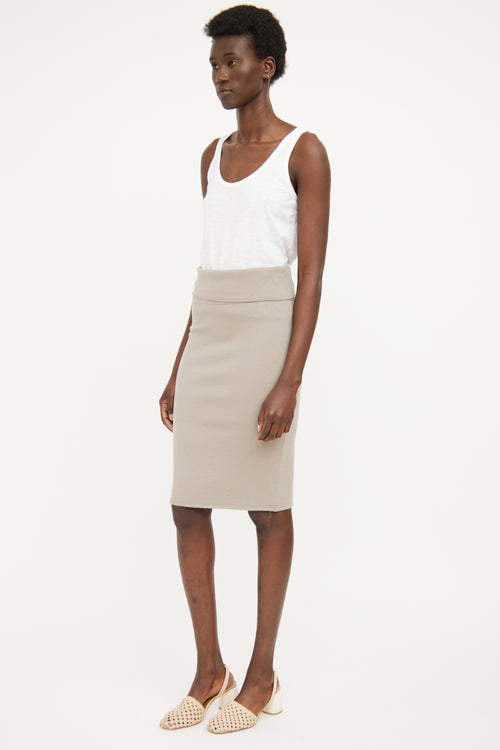 Donna Karan Grey Cashmere Knit Skirt