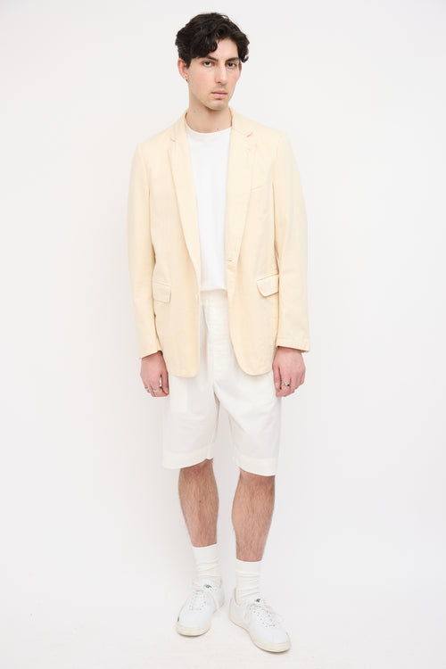 Dries Van Noten Cream Notched Lapel Blazer