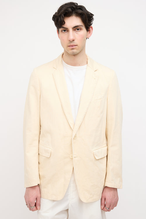 Dries Van Noten Cream Notched Lapel Blazer